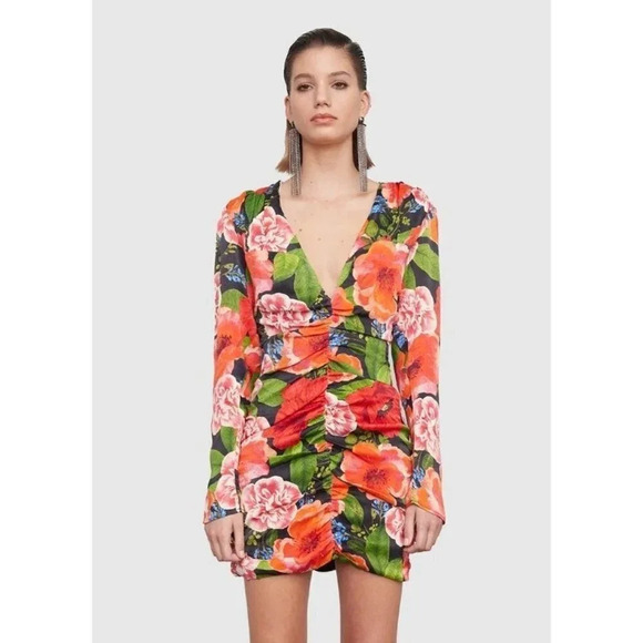 Atoir Star Dress in Scarlet Rose XSmall 2 New Womens Long Sleeve Satin Mini - Picture 14 of 14